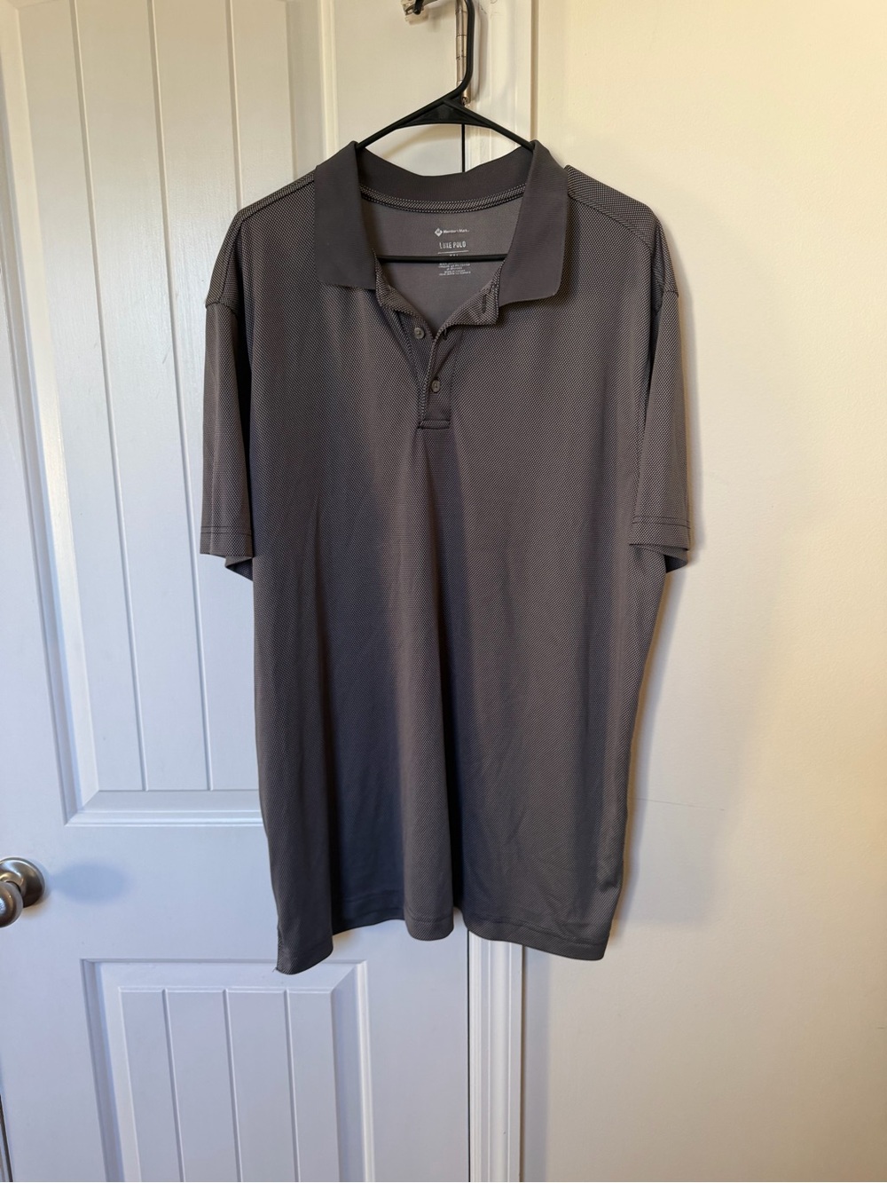 Member’s Mark Luxe Polo Men’s XXL Gray Micro Dot Performance Shirt - Picture 2 of 7
